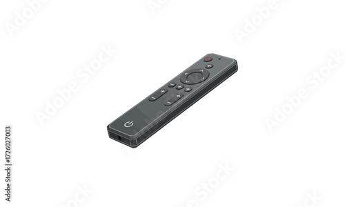 Gray Rectangular Remote Control with Buttons.
