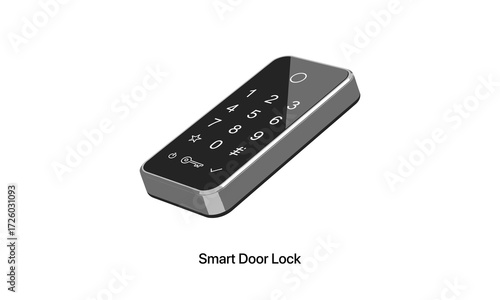 Sleek Modern Smart Door Lock with Digital Keypad and Metallic Finish.