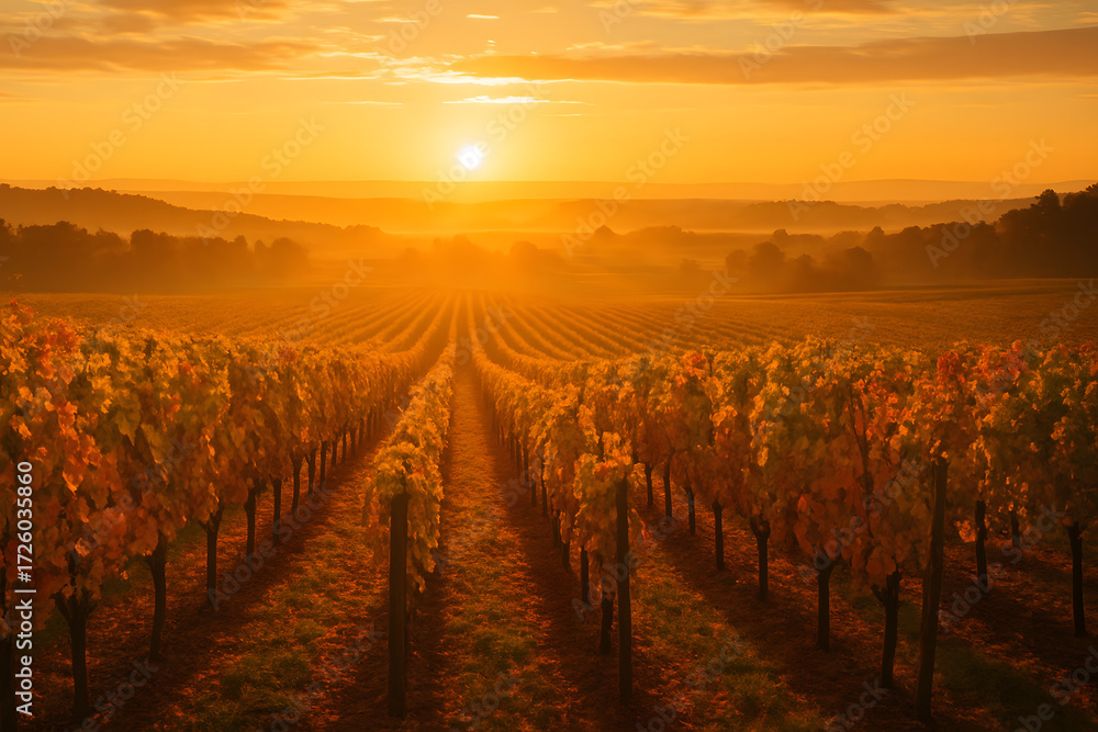 Fototapeta premium Every sunrise tastes like autumn’s wine