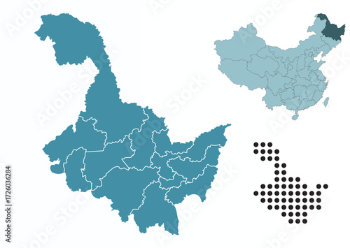 Set maps of Heilongjiang province