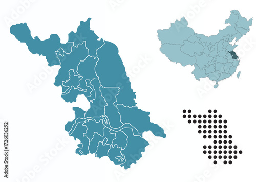Set maps of Jiangsu province