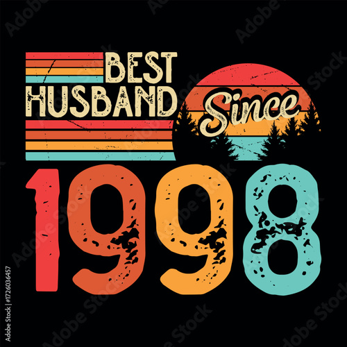 Epic Husband Since 1998 Retro Vintage T-shirt Design