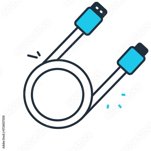 Animated Charging Cable icon - video animation