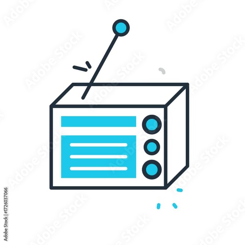Animated Radio icon - video animation