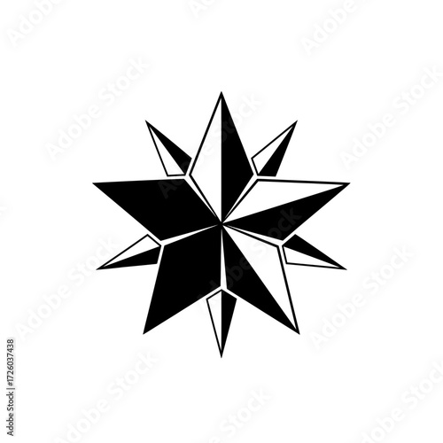 Geometric Christmas Star Icon for Holiday Season  