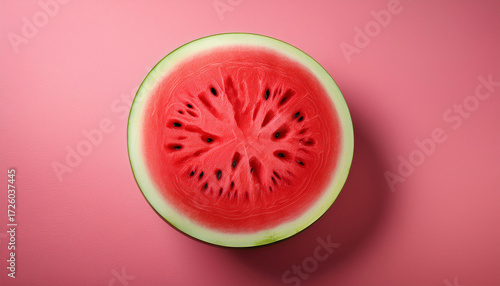 Photorealistic Sliced Watermelon On Pink Background Centered And Sharp