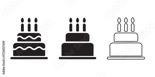 Vector birthday cake design silhouette
