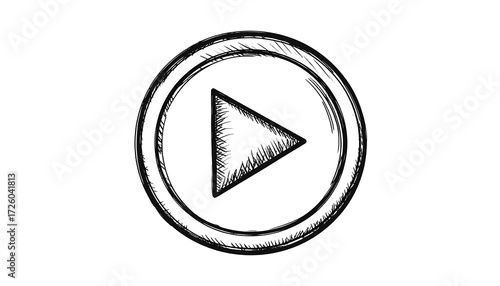 Hand-drawn play button icon