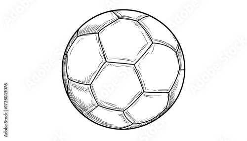 Hand-drawn sketch of a soccer ball