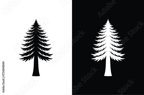 Redwood tree flat icon vector on White Background Vector Art Illustration on white background.