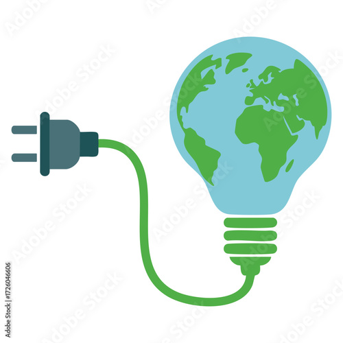 Green energy vector illustration ecology eco friendly graphic design symbol renewable resources sustainable nature power environment art