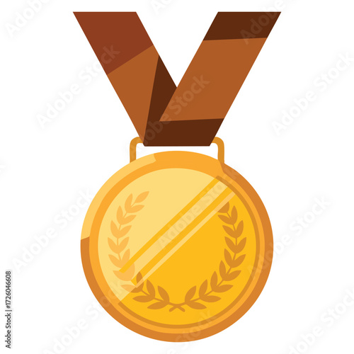 Gold prize medal icon isolated vector illustration design symbol of achievement award victory sports competition success honor concept perfect visuals