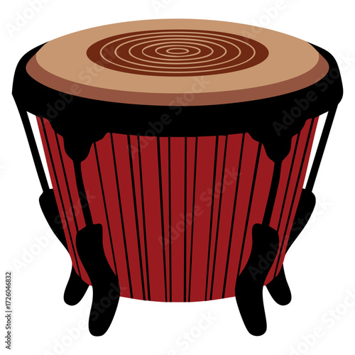 Colombian vallenato legend tambora isolated illustration traditional drum percussion heritage symbolizing music culture and folklore traditions