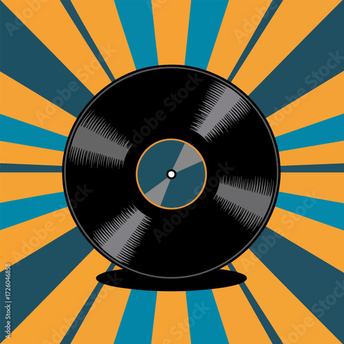 Isolated funk disco vinyl vector. Great for music, dance, retro themes, vintage party posters, and DJ related designs.