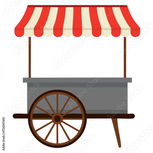 Shop cart carnival isolated vector drawing festive cart illustration white background suitable for party decoration posters and creative artwork