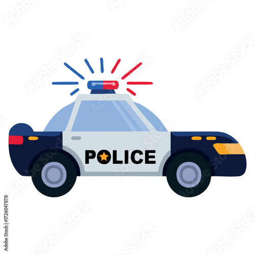 Transport police car security isolated vector illustration patrol vehicle design perfect for law enforcement safety mascot or urban artwork