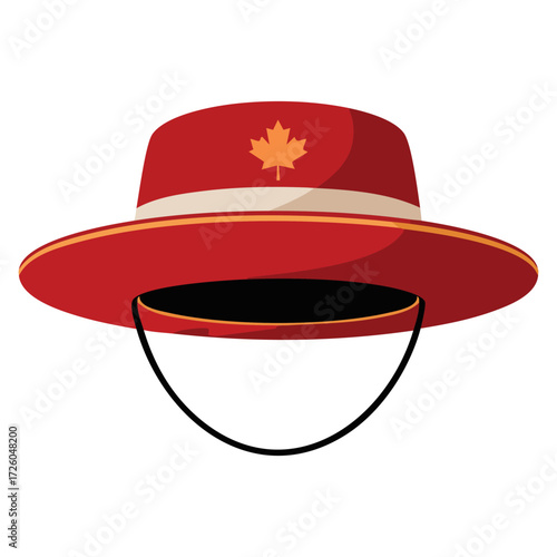 Vector illustration of Canadian red hat isolated icon cultural clothing symbol patriotic accessory suitable for decoration posters and design use
