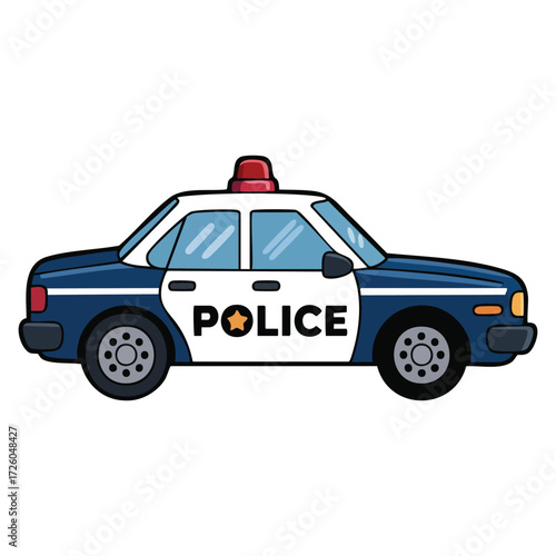 Vector transport police car isolated illustration security patrol vehicle design perfect for law enforcement mascot logo or safety artwork