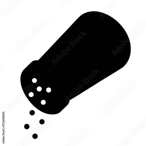 Black and white salt shaker vector illustration for seasoning and cooking needs at home use