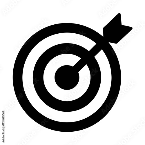 Target bullseye arrow icon vector illustration for accuracy goal achievement and success