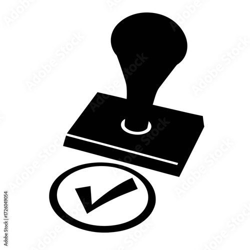 Approved stamp icon vector illustration for document verification and validation process design element