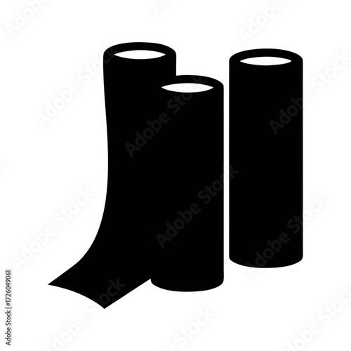 Black rolls of material fabric textile cloth roll paper towels wrapping paper background design