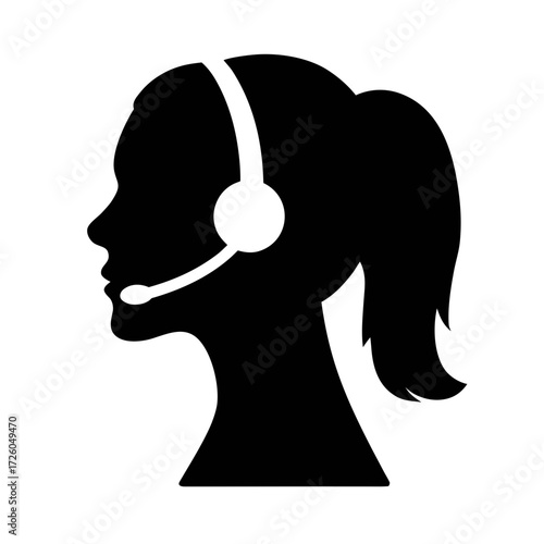 Woman customer service representative icon vector illustration call center support agent helpdesk