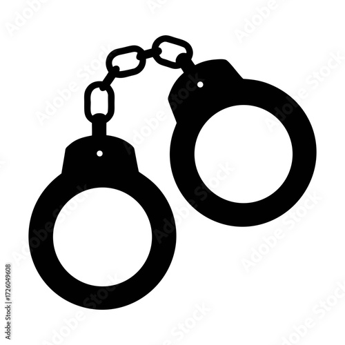 Handcuffs vector icon illustration, police restraint equipment, criminal justice system concept