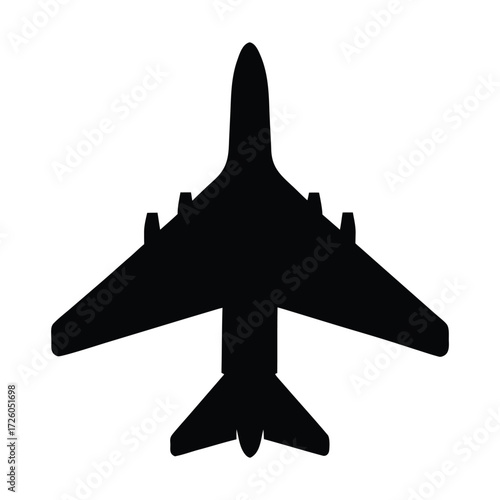 Black airplane silhouette vector graphic for aviation enthusiasts and travel related designs vector