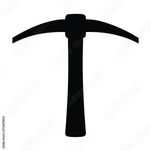 Pickaxe tool vector illustration for mining construction and excavation projects black and white design