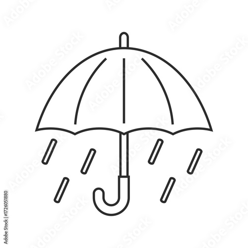 大雨、傘、天気のイラスト