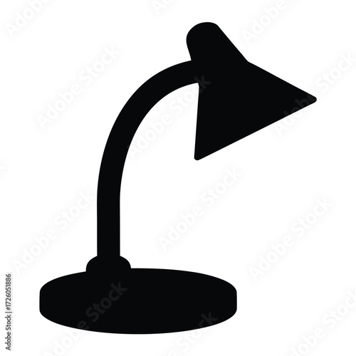 Illustration of a black desk lamp for reading and studying home office lighting equipment