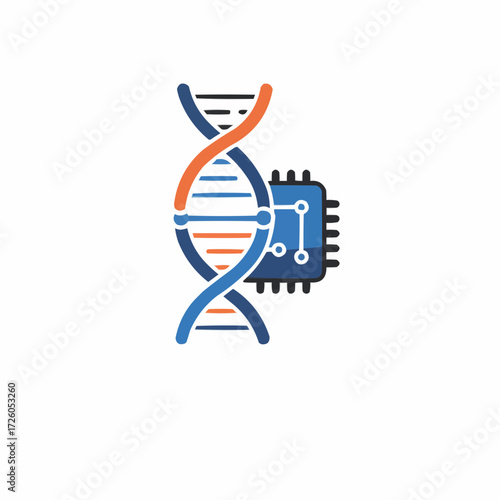 Futuristic dna chip integration represents biotechnology and genetic engineering advancements