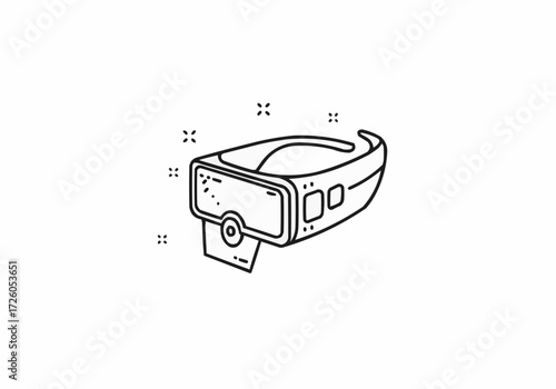 Vector illustration of a compact handheld projector device for portable entertainment