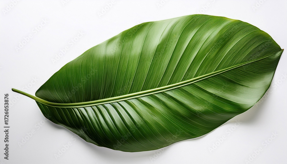 Fototapeta premium Tropical Leaf On White Background