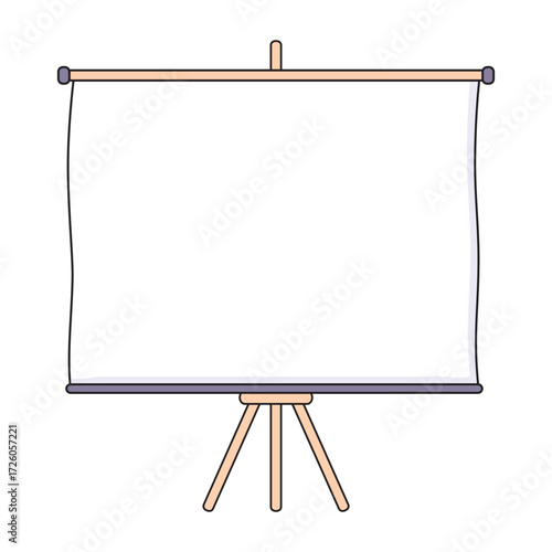 Blank projection screen on a tripod easel illustration isolated vector