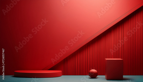 Red Geometrical Minimal Background Creative Cover Advertise Design