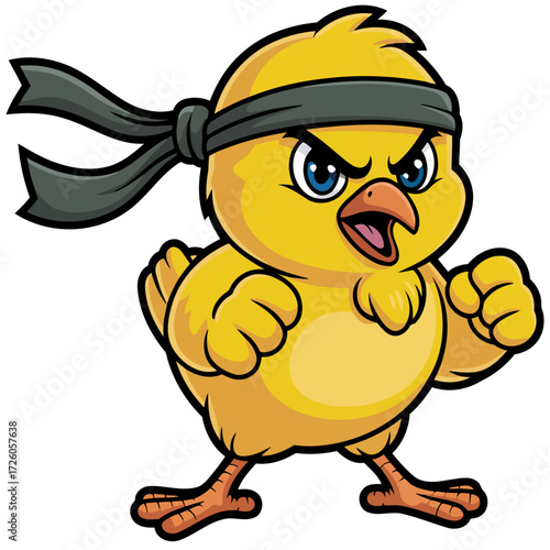 A cute and funny yellow baby chick character vector illustration design for Easter farm art