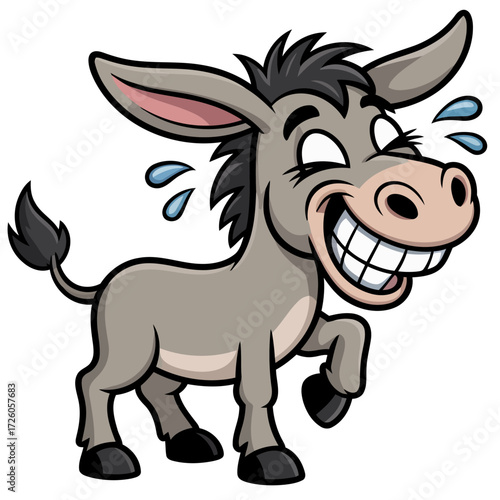 Cute cartoon donkey head vector illustration design for a farm animal symbol