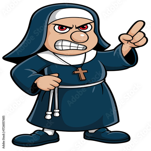 Cartoon vector illustration of a wise old professor or doctor with a cane