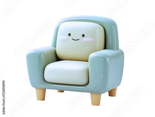 Friendly Armchair Mascot PNG


