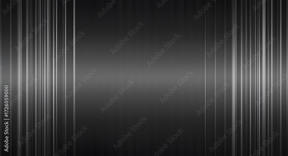 Obraz premium Dark gray abstract background with vertical lines and gradient lighting effect