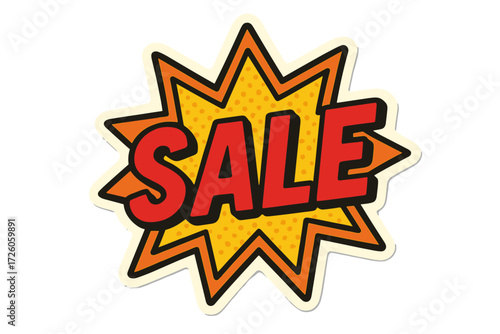 Comic style pop art icon set. sale, discount icons in cartoon silhouette collection