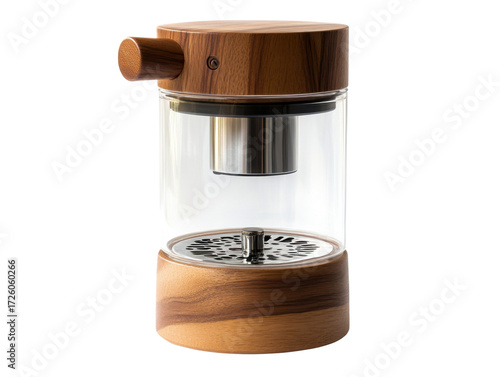 Wooden and Glass Tea Infuser PNG

