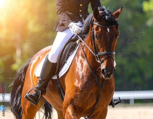 Equestrian Equestrianism: Equestrian Athlete and Horse in Action