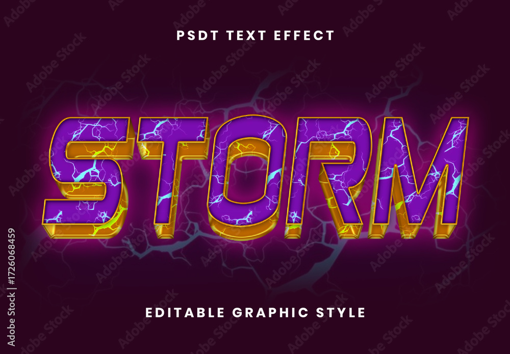 Storm Lightning Text Effect Stock Template | Adobe Stock