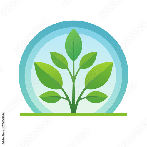 Green Growth Plant Icon Iso...