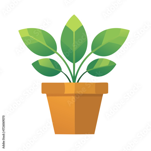 Houseplant in a Pot Isolate...