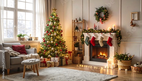 Cozy Christmas living room scene