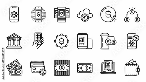 Online banking mobile payment transaction money transfer finance currency investment creatd and generated with generative ai on transparent background